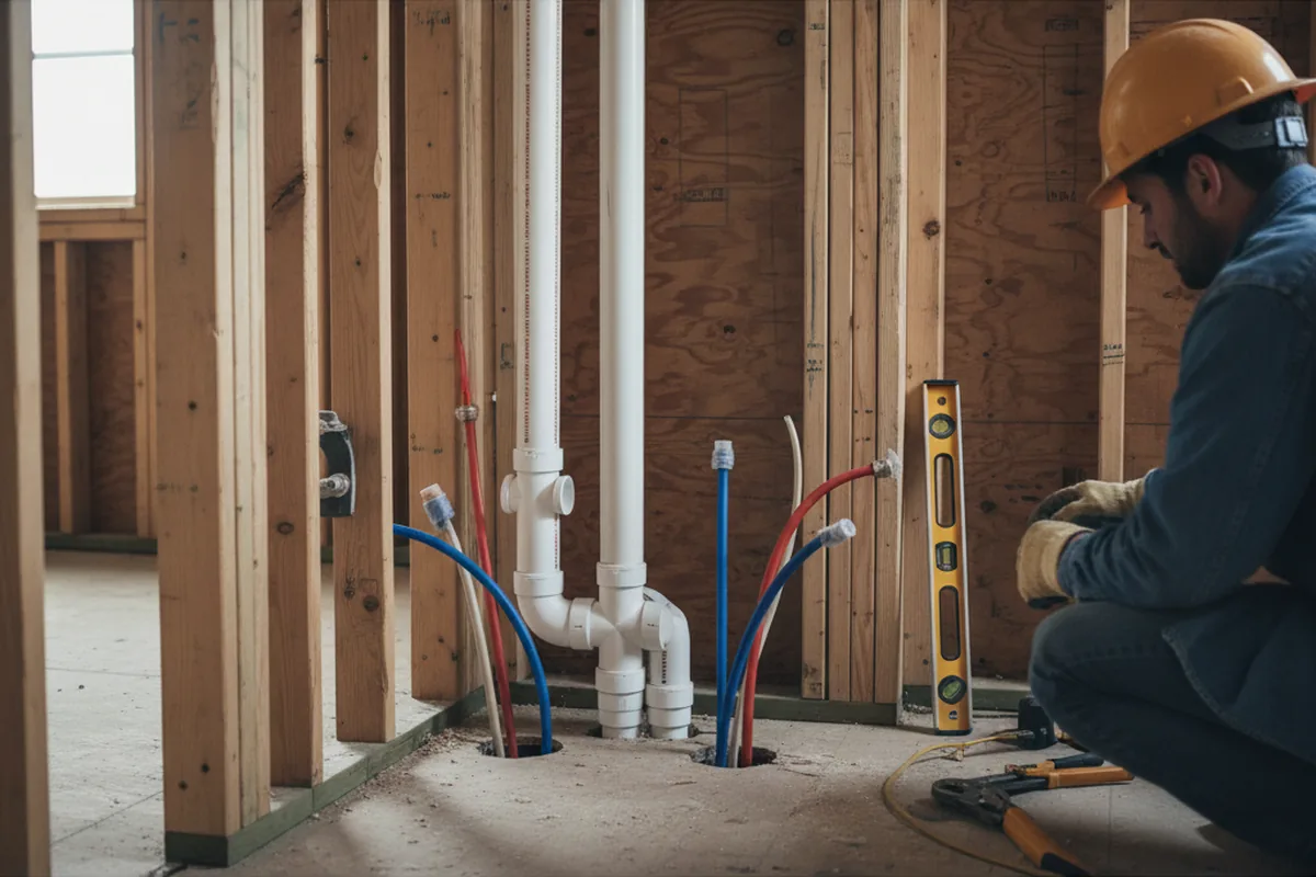 Drain and supply rough-in during Garbage Disposal Repair in Buford